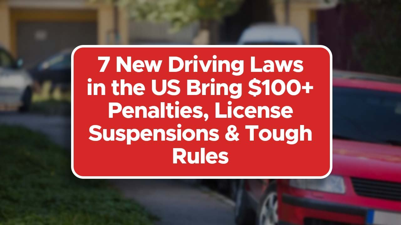 7 New Driving Laws in the US Bring $100+ Penalties, License Suspensions & Tough Rules